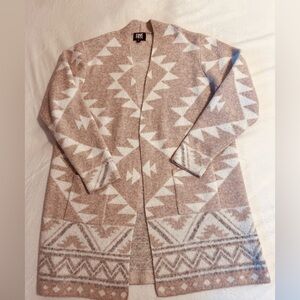 Frye Soft Knit Cardigan in Cream and Tan
